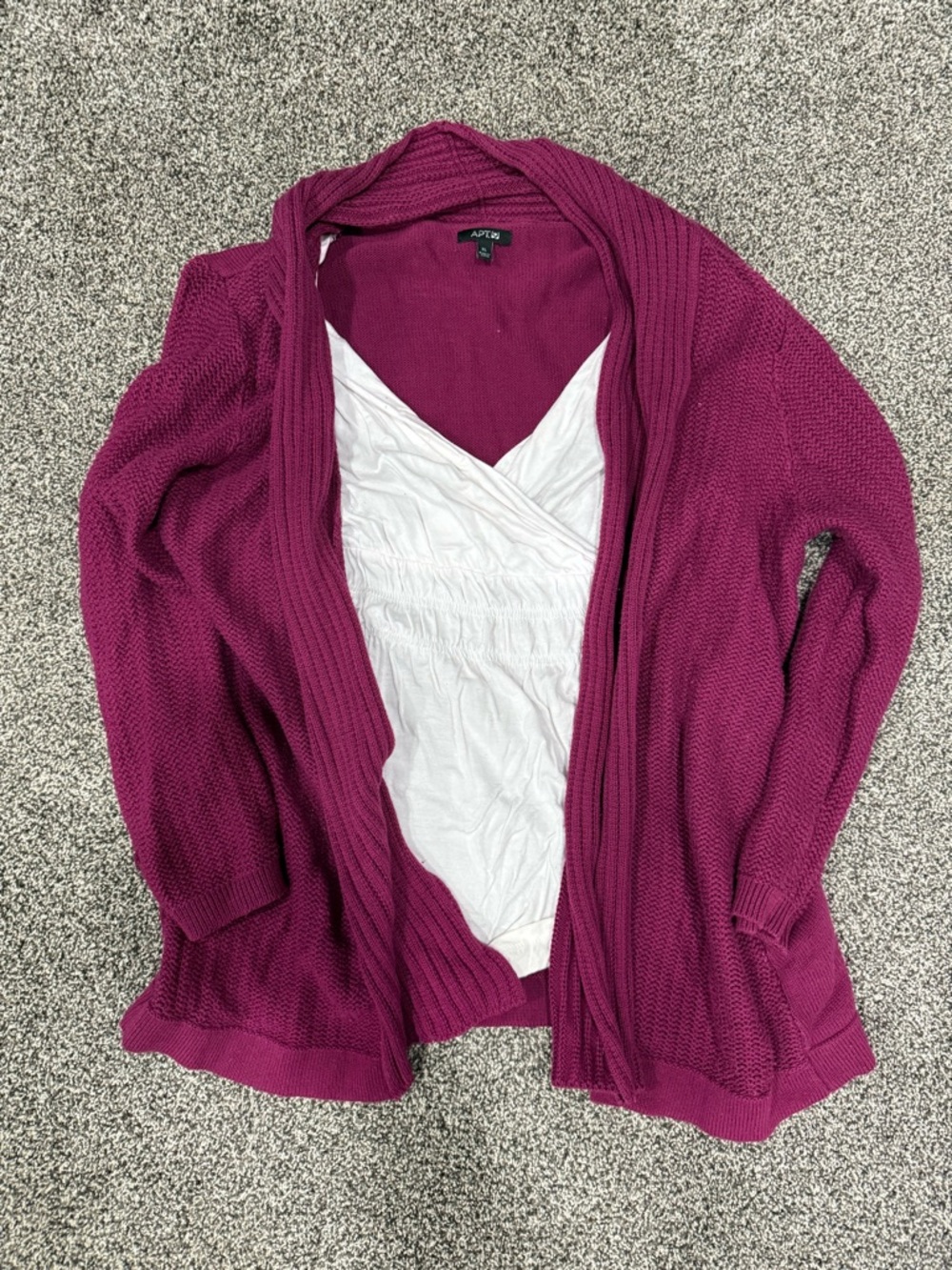 Apt. 9 Open-Front Knit Cardigan - Magenta